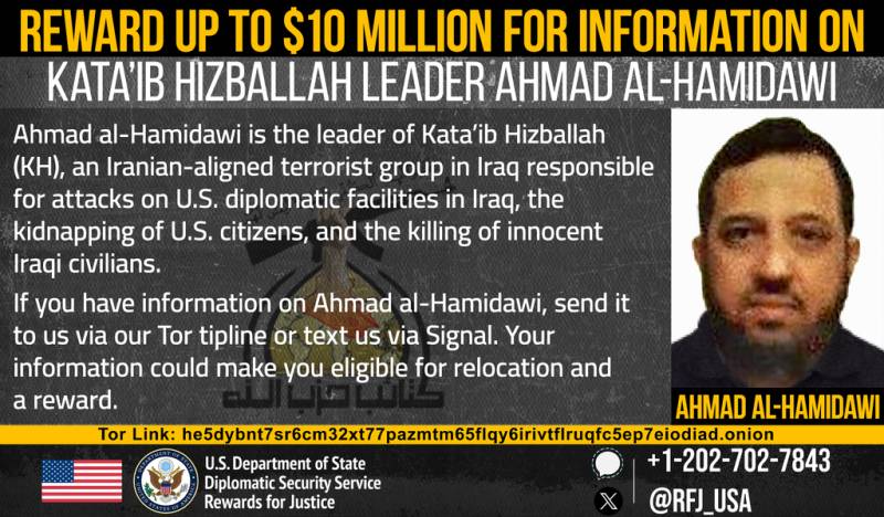 US announces $10mn bounty on Iran-backed Kataib Hezbollah chief
