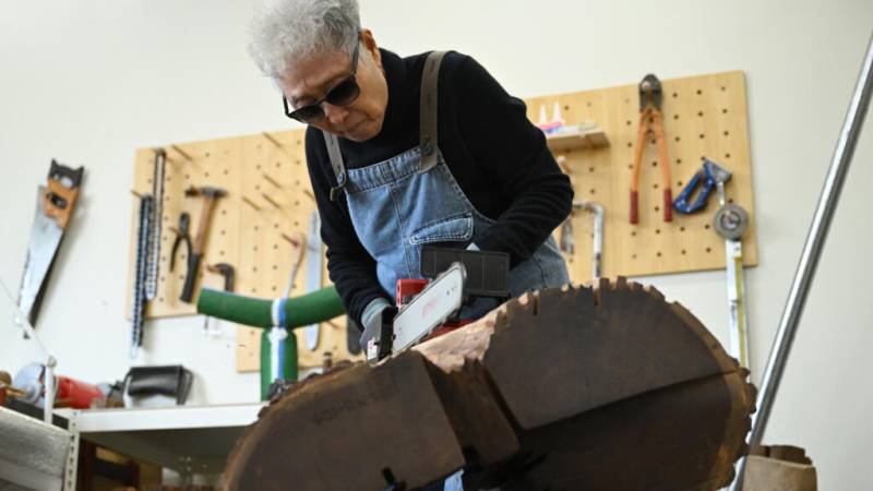 South Korea's chainsaw artist carves a name for herself at 91