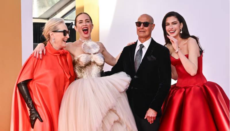 'The Devil Wears Prada 2' stars reunite for glamorous premiere