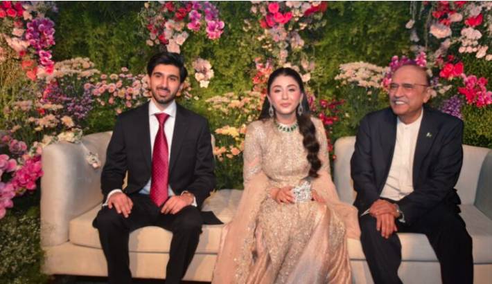 President Zardari attends an engagement ceremony in Lahore