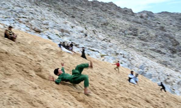 Steep mountainside offers respite for daring Afghans