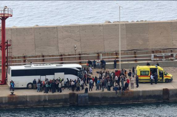 Activists on Gaza aid flotilla detained by Israel disembark in Greek island