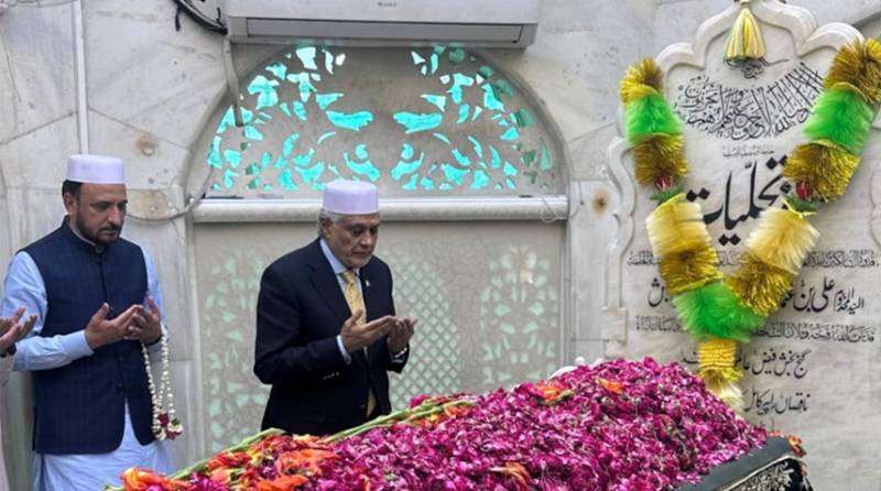 Ishaq Dar inspects development projects at Data Darbar
