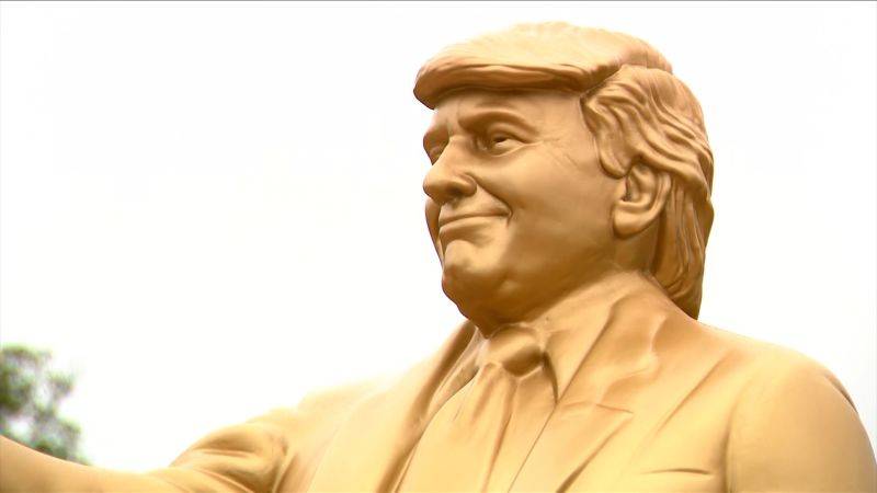Golden Trump statue is no idol for worship, pastor insists