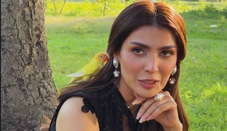 Ayeza Khan stays calm as a tiny bird test her patience 