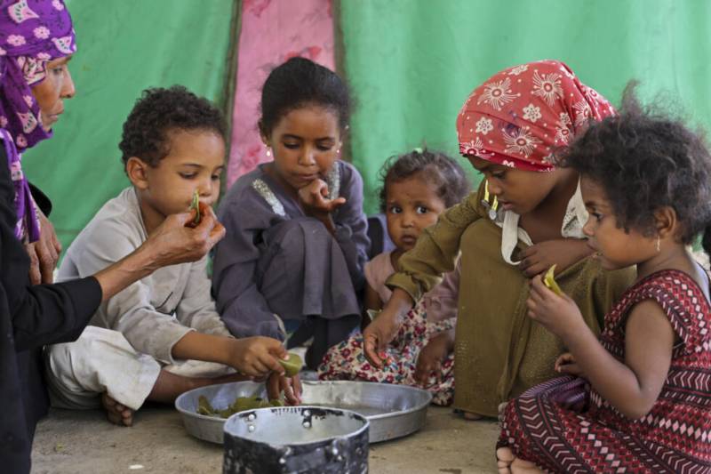 Yemen family deprived of aid reduced to eating tree leaves