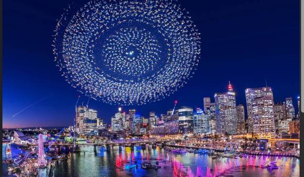 Sydney light show called off after malfunctioning drones crash into water