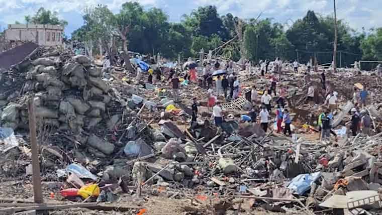 Blast in rebel-held Myanmar kills dozens: rescuers