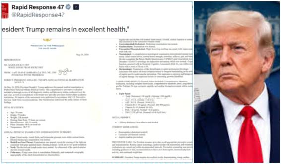 White House releases Trump's medical fitness report