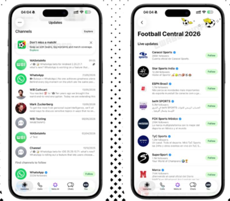 WhatsApp launches ‘Football Central 2026’ hub ahead of FIFA World Cup