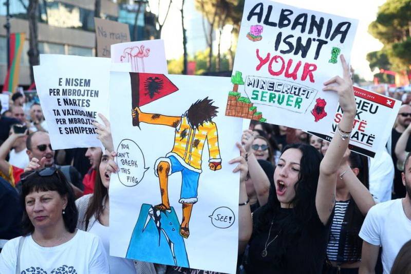 Albanians step up protests over Trump-linked property development