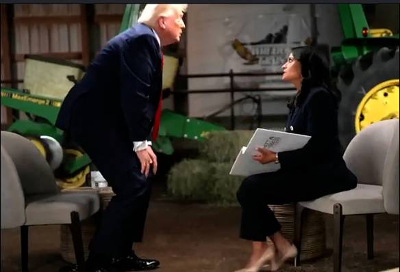 Trump storms out of tense, rain-plagued NBC interview