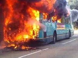 Two passenger buses catch fire in Khanewal, Khairpur