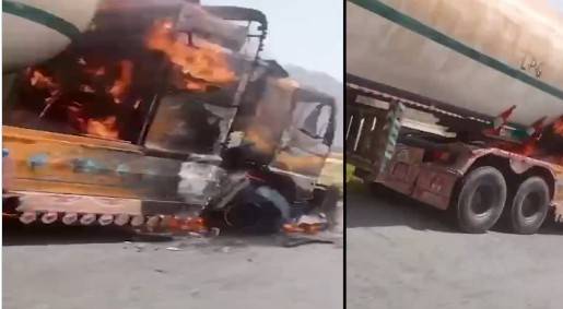Armed men set six gas tankers on fire in Noshki
