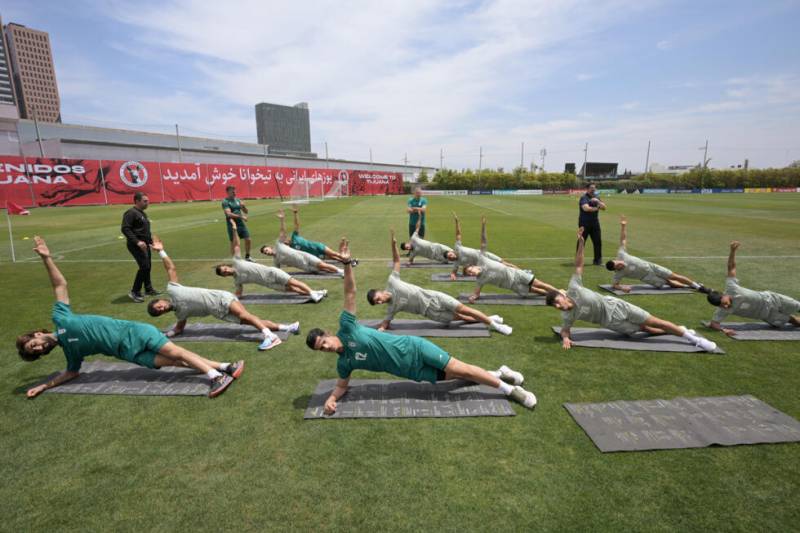 Iran's World Cup players take to the training pitch