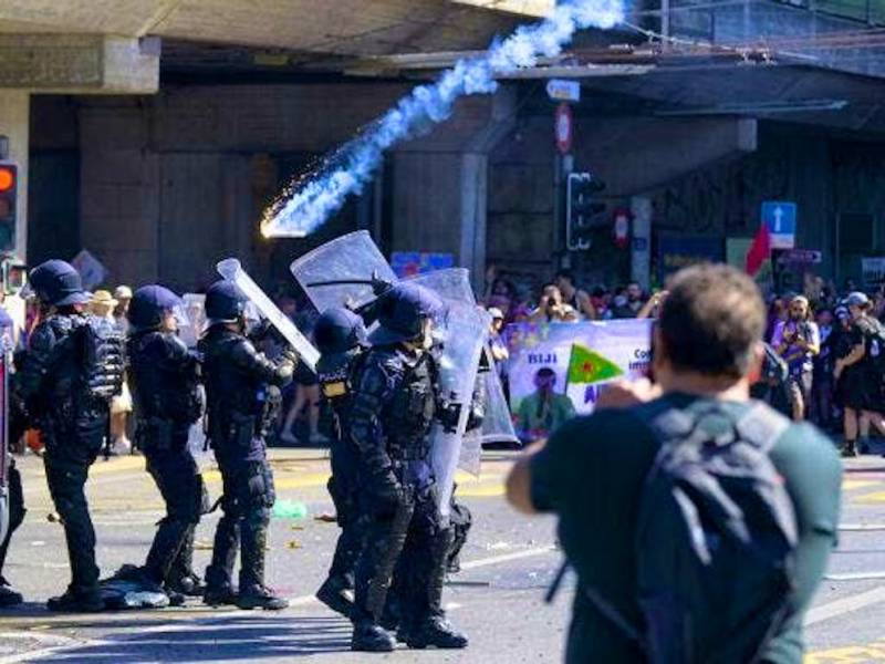 Clashes erupt between G7 protesters and police in Geneva