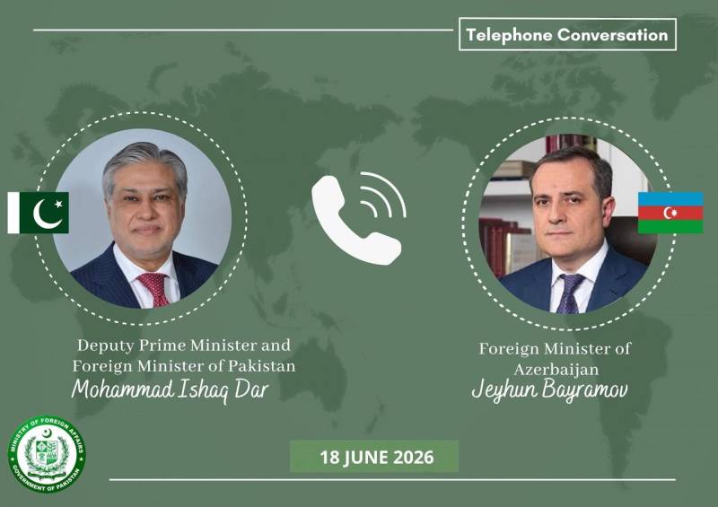 Azerbaijan praises Pakistan's role in US-Iran understanding during Dar-Bayramov call