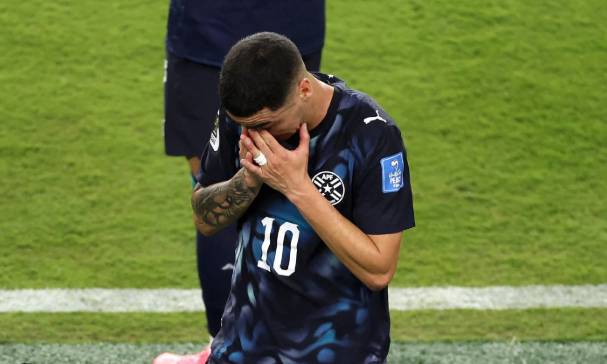 Paraguay's Almiron sent off under new FIFA 'mouth-covering' rule