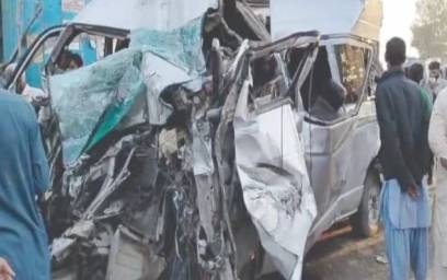 Two Sikh tourists killed as dumper overturns onto family van in Mansehra