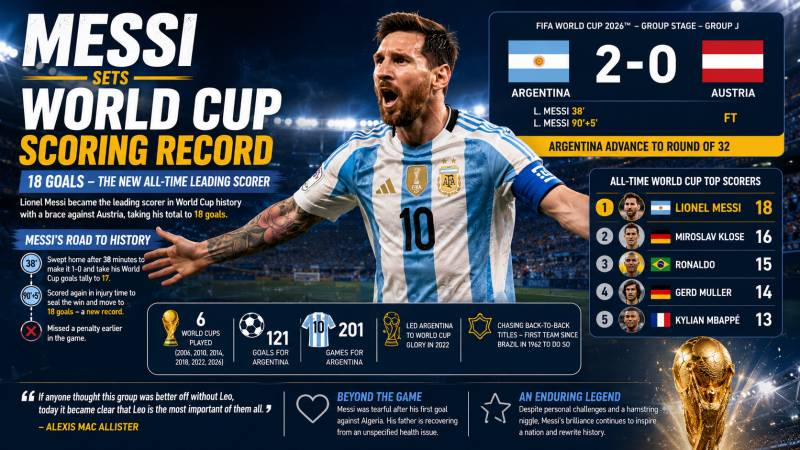 Magic Messi makes World Cup history to send Argentina into last 32