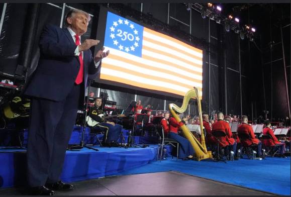 Trump opens US 250th birthday party with rally-style speech