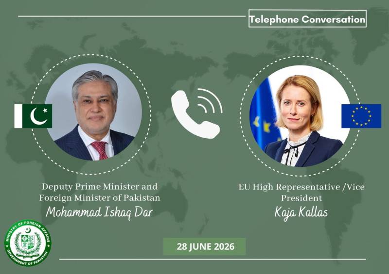 Dar, EU foreign policy chief discuss Middle East ceasefire