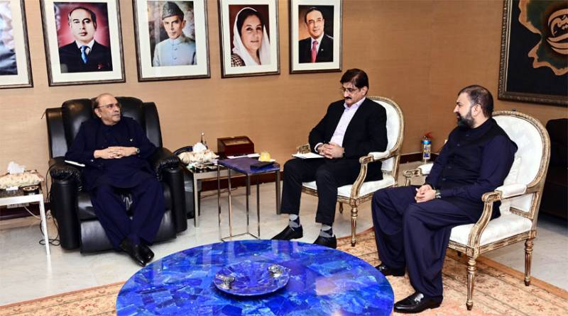 Zardari discusses inter-provincial affairs with Sindh, Balochistan CMs 