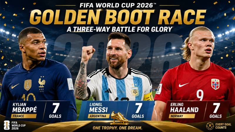 Mbappé holds Golden Boot edge in unprecedented three-way tie with Messi, Haaland