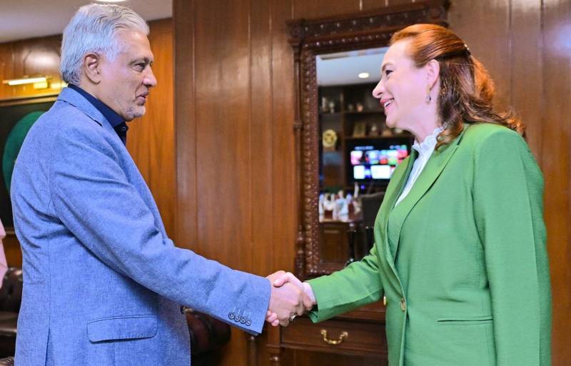 Pakistan backs UN reforms as Ecuador's Maria Fernanda Espinosa meets Ishaq Dar