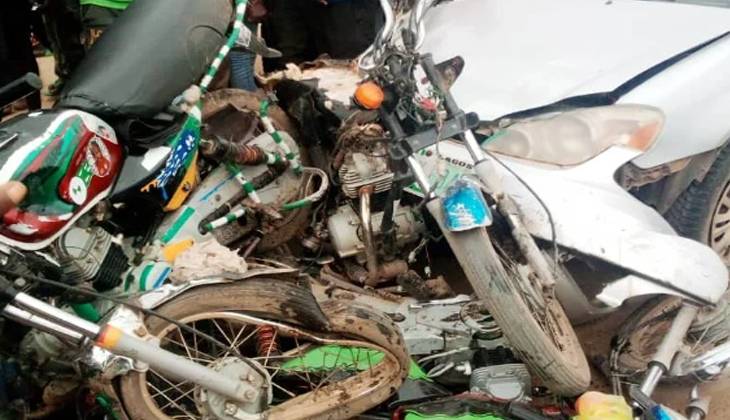 Speeding vehicle crushes three motorcyclists in Karachi
