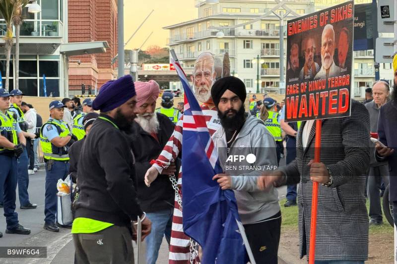 Sikhs dub Modi face of ‘Hindu terror’ in New Zealand protest