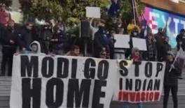 Human rights activists protest on Modi’s arrival in Australia