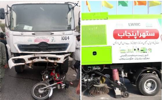 Minor girl killed as Suthra Punjab truck hits motorcycle in Lahore
