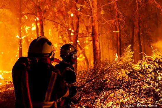 Huge fire rages in Fontainebleau forest near Paris