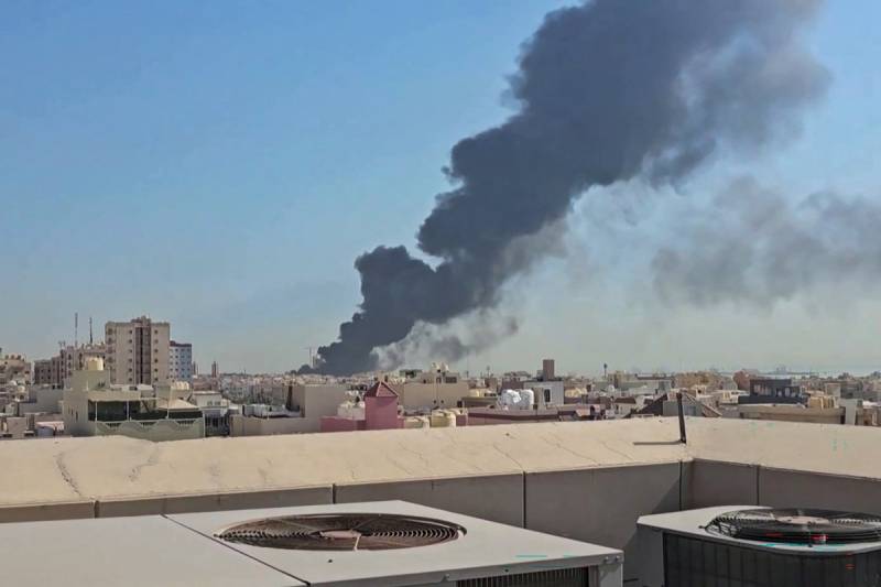 Iran attacks Bahrain and Kuwait, where power, water plant is alight