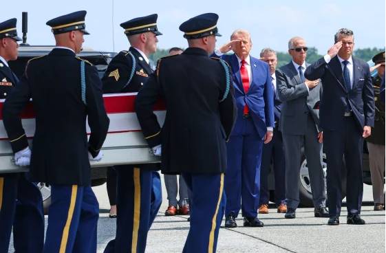 Trump receives bodies of US soldiers killed in Iran war