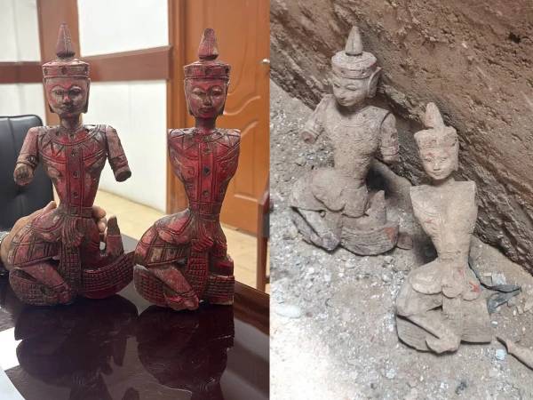 Two ancient statues unearthed during excavation at Karachi's Lea Market