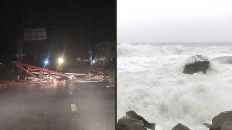 Strong winds and rain lash China after Typhoon Noul makes landfall
