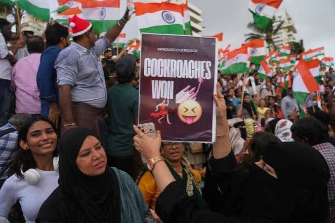 India activists demand release of detained 'cockroach' protesters