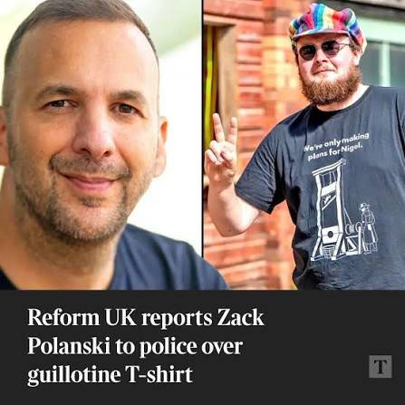 UK's Reform goes to police after guillotine T-shirt image
