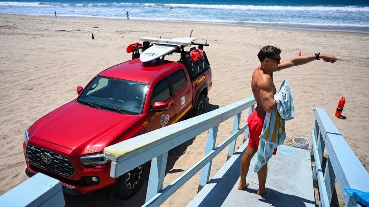 California lifeguards wiped out from extreme weather