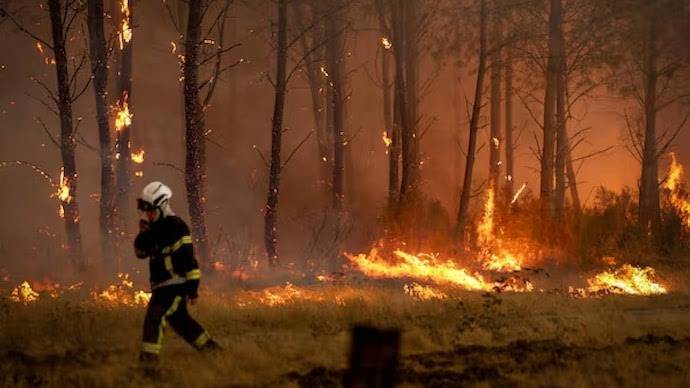 Over 200 firefighters battle blaze in southern France