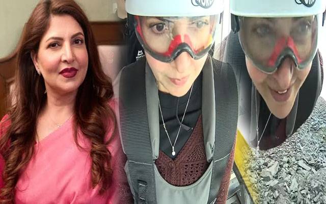 Khala ji, khayal se! Shagufta Ejaz’s fearless zipline leap leaves netizens stunned