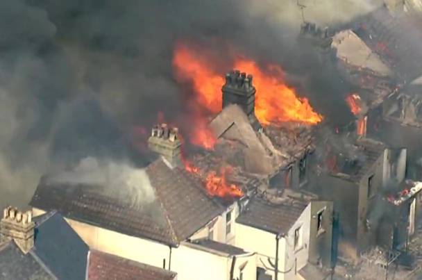 UK homes burnt, residents evacuated in fires