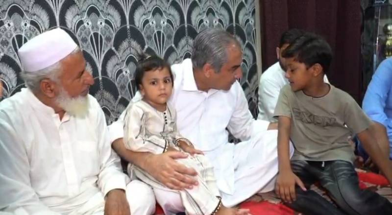 Mohsin Naqvi visits family of martyred Major Ehsan in Mianwali