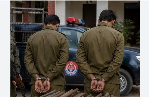 Two cops caught red-handed stealing iron from Lahore’s Peco factory