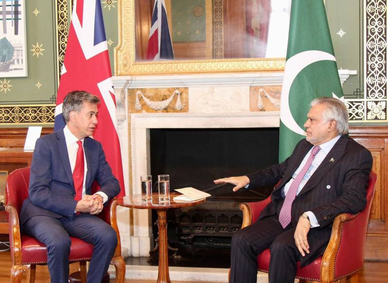 DPM Dar, Miliband discuss ways to deepen Pak-UK bilateral cooperation