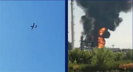 Fire reported at Russian refinery after drone crash