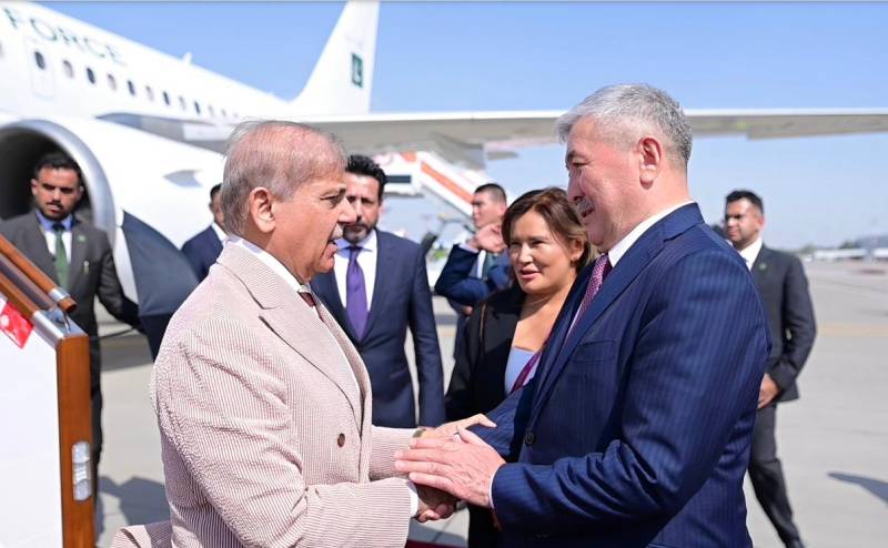 PM Shehbaz lands to warm welcome in Bishkek