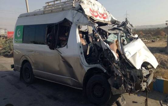 Two killed, eight injured in truck, van collision in Malakand 